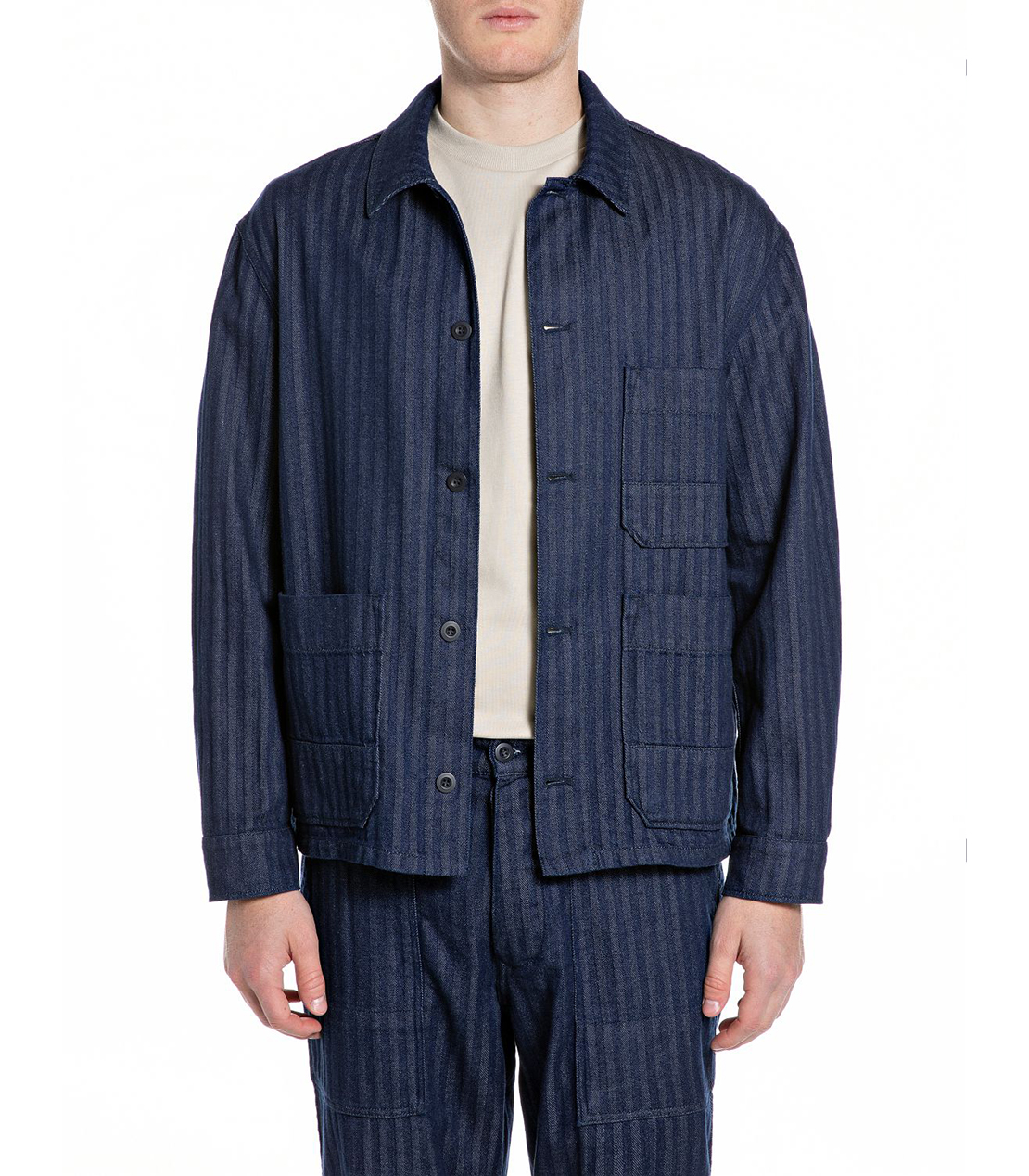 9oz リサイクルへリーンボーンジャケット 詳細画像 ダークブルー 1